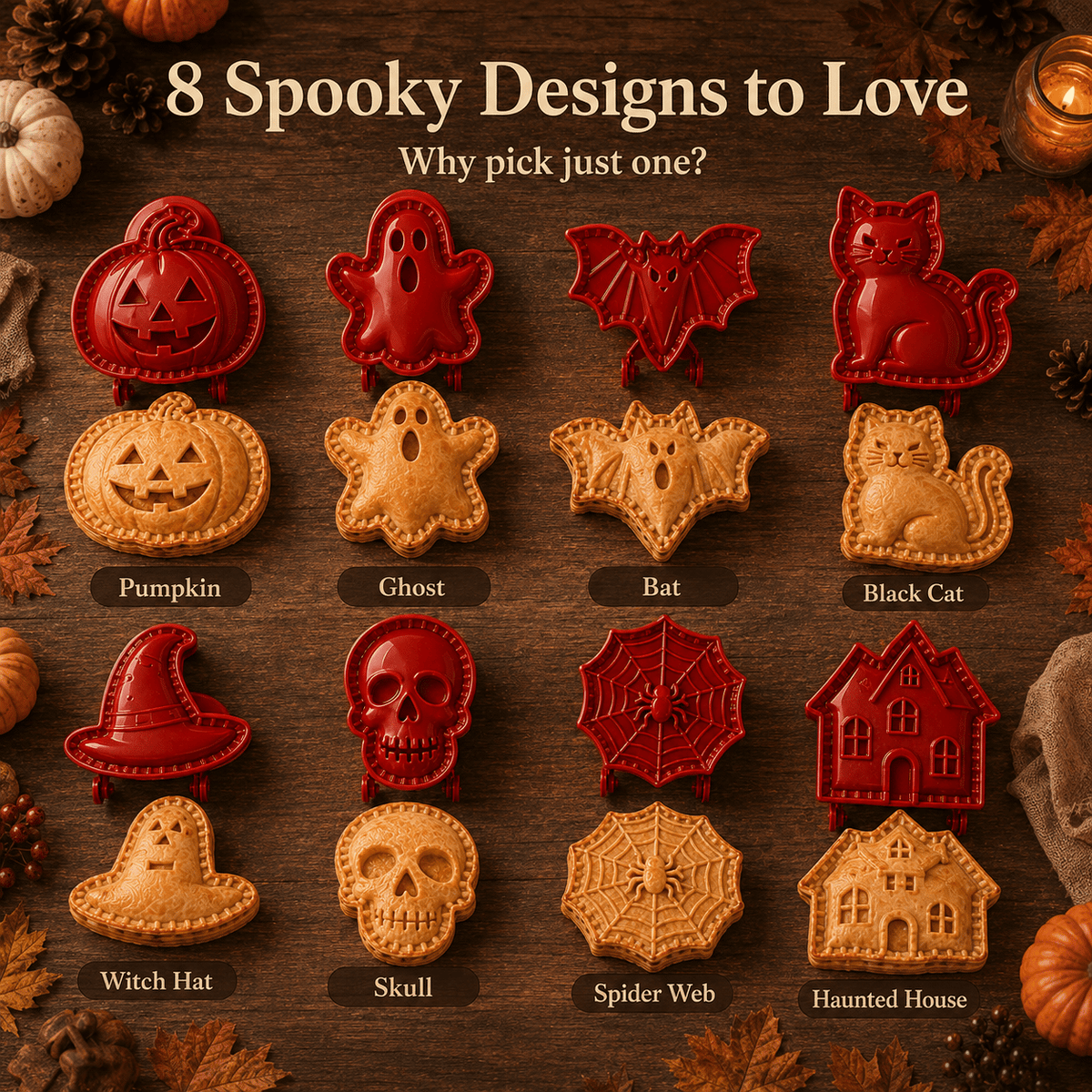 🎃 8dílná sada forem na mini koláčky s halloweenskými motivy