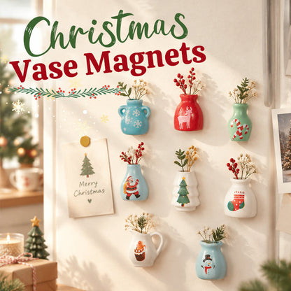 🎄 Vánoční mini vázy – magnetky na ledničku