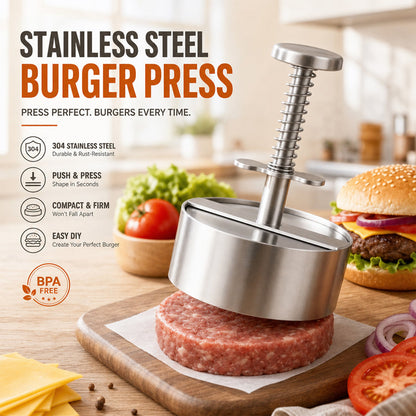 🍔Lis na hamburgery z nerezové oceli - 🥩Snadné přípravě dokonalých, rovnoměrných karbanátků