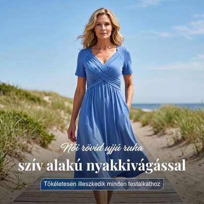 【S-3XL】👗Dámské dlouhé šaty s výstřihem do V a krátkými rukávy