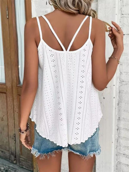 【S-3XL】💞Jednobarevné vyšívané tričko bez rukávů