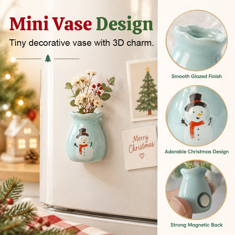🎄 Vánoční mini vázy – magnetky na ledničku