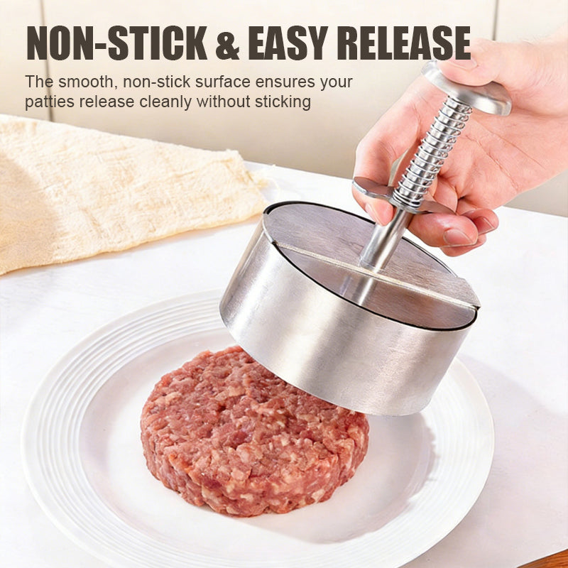🍔Lis na hamburgery z nerezové oceli - 🥩Snadné přípravě dokonalých, rovnoměrných karbanátků