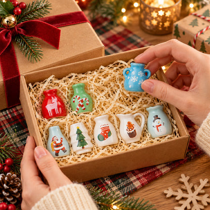 🎄 Vánoční mini vázy – magnetky na ledničku
