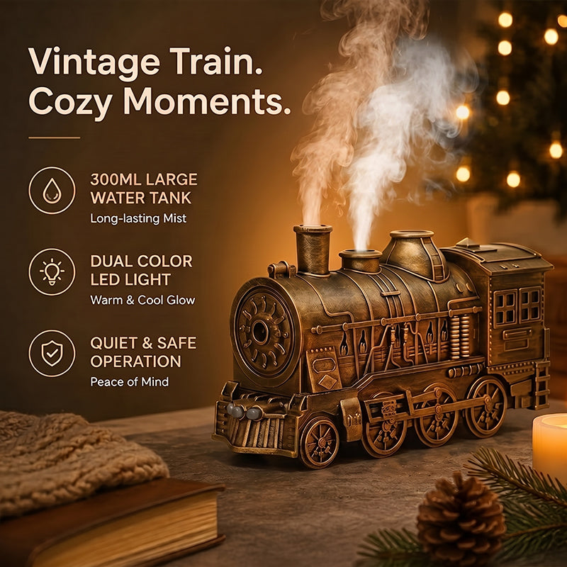 🚂 300 ml aromaterapeutický difuzér Vintage Steam Train