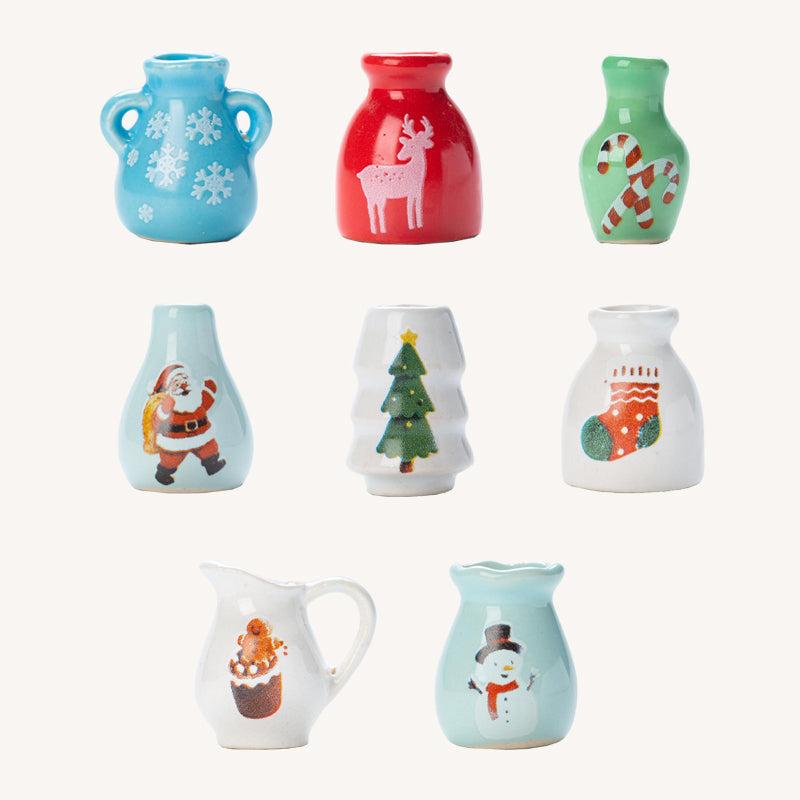 🎄 Vánoční mini vázy – magnetky na ledničku