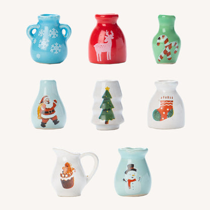🎄 Vánoční mini vázy – magnetky na ledničku