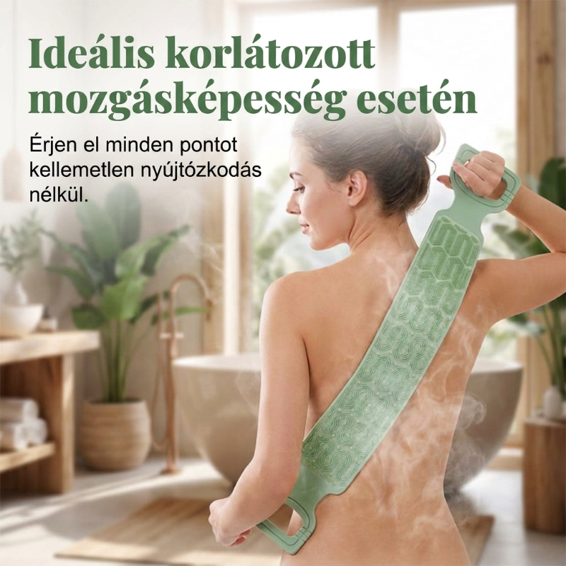 🛁Pohodlný silikonový kartáč na záda – 💦Snadnější hygiena bez nutnosti se předklánět