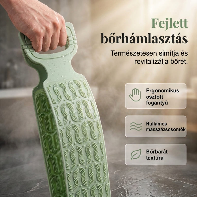🛁Pohodlný silikonový kartáč na záda – 💦Snadnější hygiena bez nutnosti se předklánět