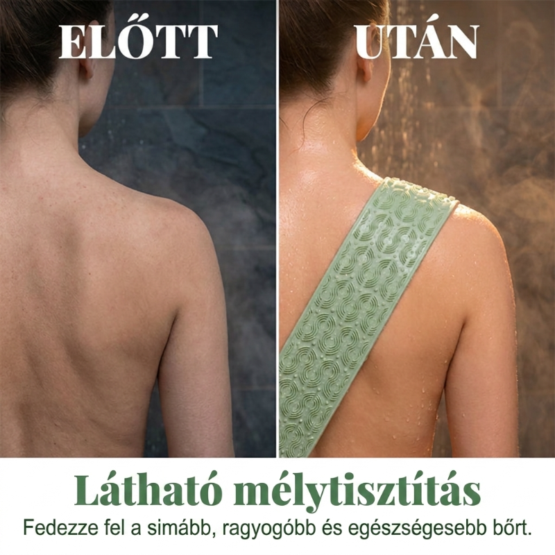 🛁Pohodlný silikonový kartáč na záda – 💦Snadnější hygiena bez nutnosti se předklánět