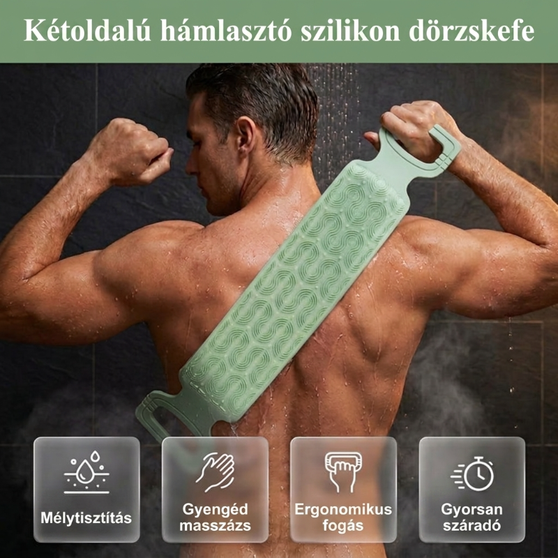 🛁Pohodlný silikonový kartáč na záda – 💦Snadnější hygiena bez nutnosti se předklánět