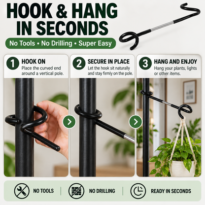 🌿 Závěsný háček na květináče No-Drill — zavěste více rostlin bez použití nářadí