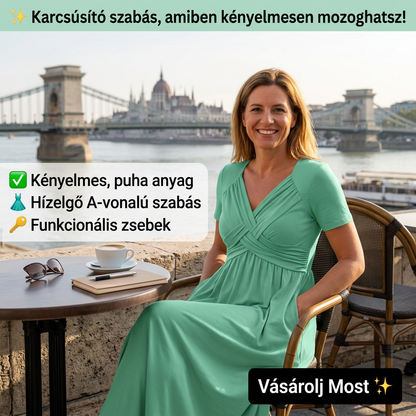 【S-3XL】👗Dámské dlouhé šaty s výstřihem do V a krátkými rukávy