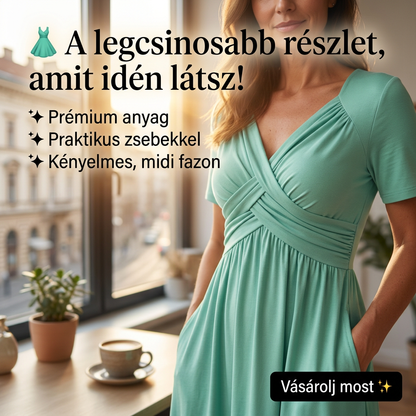 【S-3XL】👗Dámské dlouhé šaty s výstřihem do V a krátkými rukávy