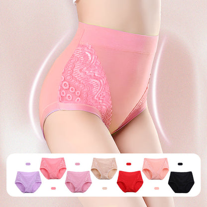 【🔥2+1 zdarma】💖Bavlněné kalhotky Plus Size s vysokým pasem a ochranou proti prosakování
