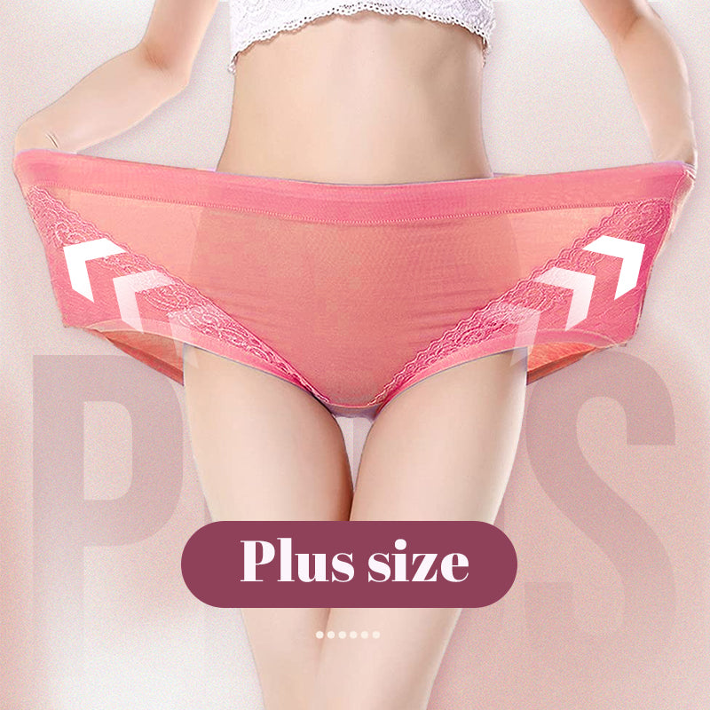 【🔥2+1 zdarma】💖Bavlněné kalhotky Plus Size s vysokým pasem a ochranou proti prosakování
