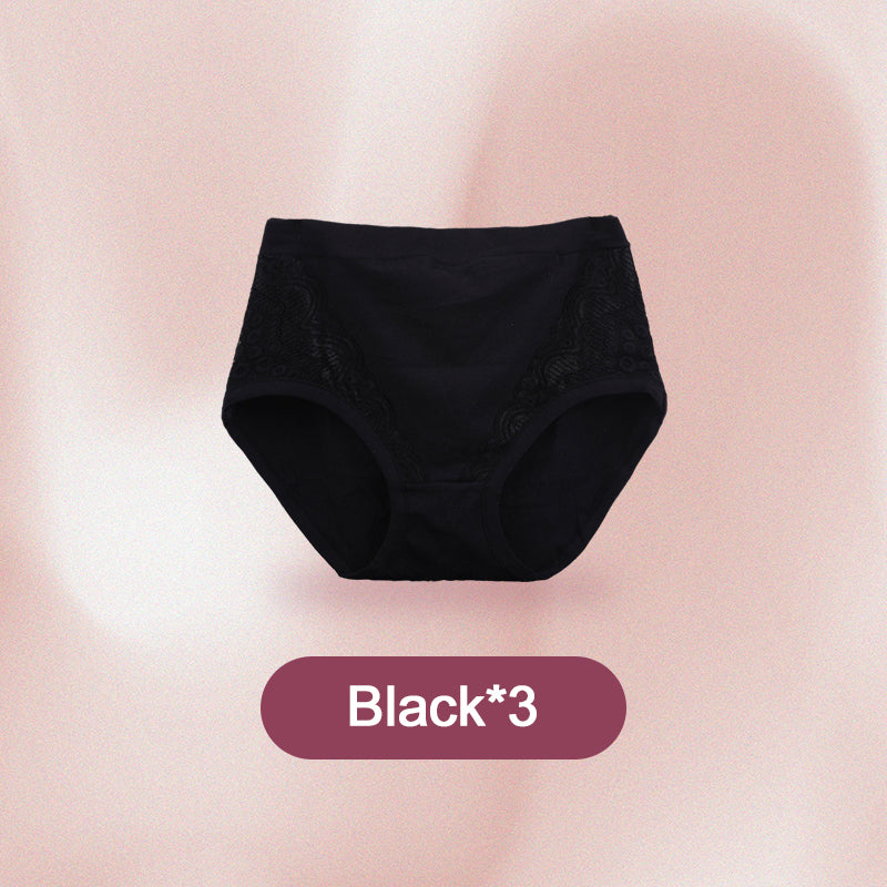 【🔥2+1 zdarma】💖Bavlněné kalhotky Plus Size s vysokým pasem a ochranou proti prosakování