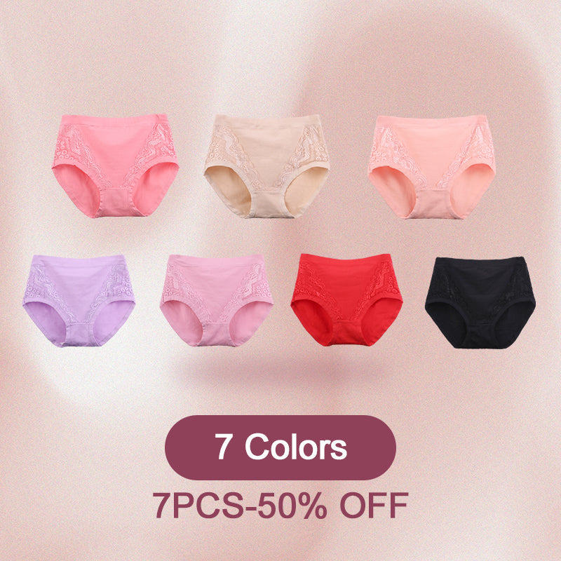 【🔥2+1 zdarma】💖Bavlněné kalhotky Plus Size s vysokým pasem a ochranou proti prosakování