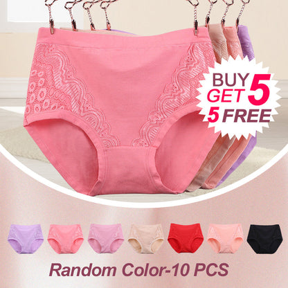 【🔥2+1 zdarma】💖Bavlněné kalhotky Plus Size s vysokým pasem a ochranou proti prosakování