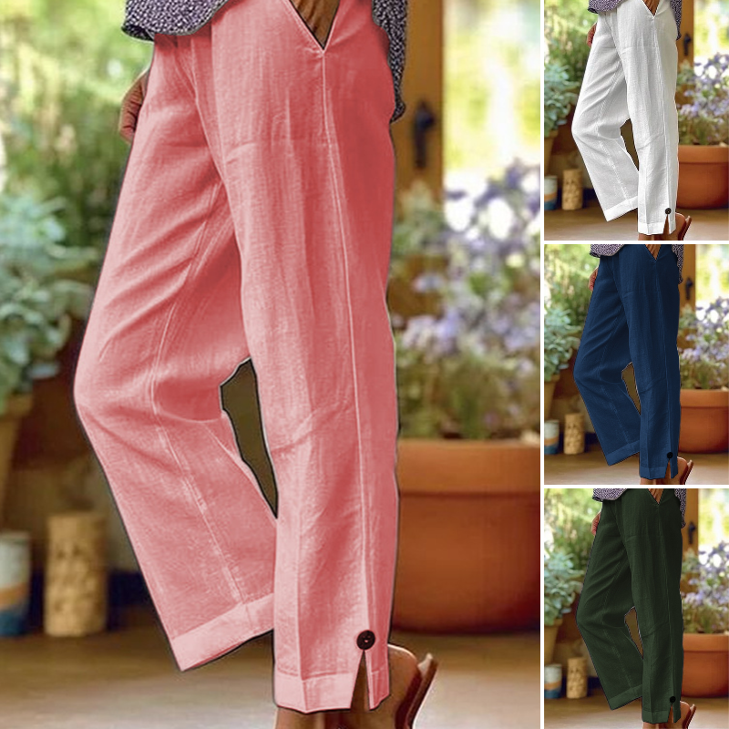 【S-2XL】👖Dámské kalhoty s rovnými nohavicemi a páskem kolem kotníků