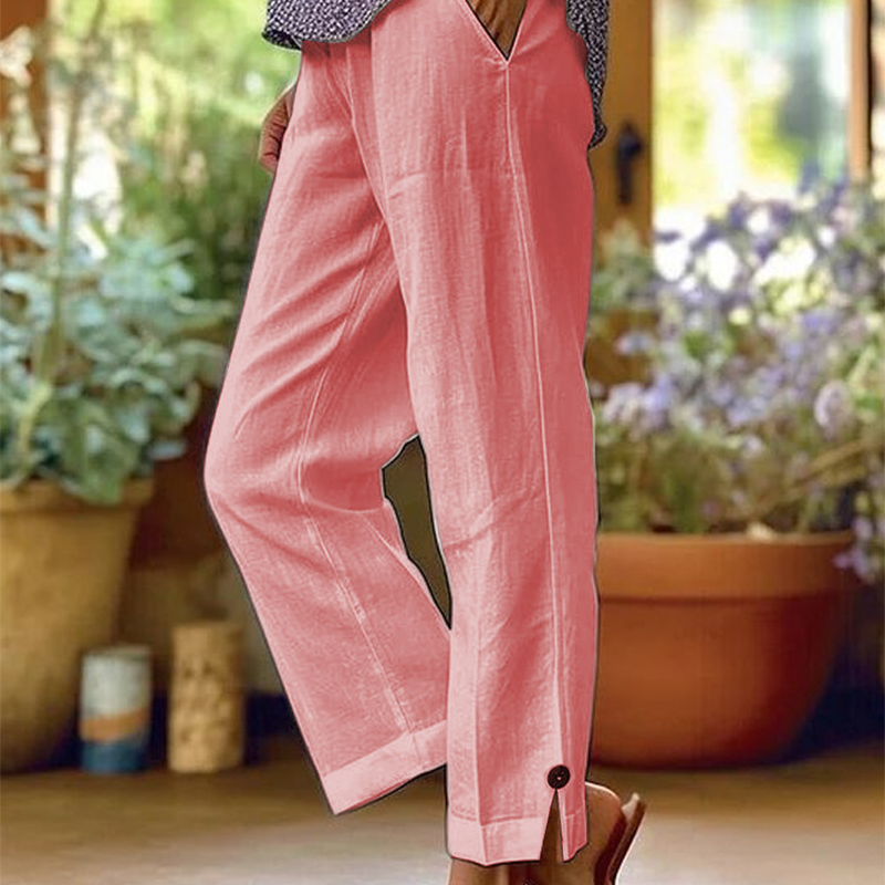 【S-2XL】👖Dámské kalhoty s rovnými nohavicemi a páskem kolem kotníků