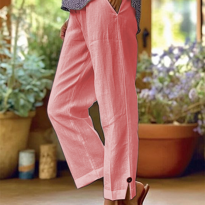 【S-2XL】👖Dámské kalhoty s rovnými nohavicemi a páskem kolem kotníků