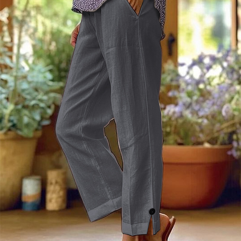【S-2XL】👖Dámské kalhoty s rovnými nohavicemi a páskem kolem kotníků