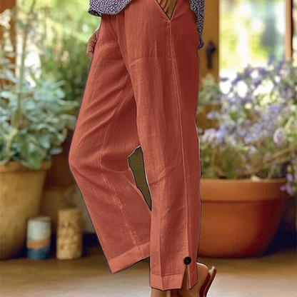 【S-2XL】👖Dámské kalhoty s rovnými nohavicemi a páskem kolem kotníků