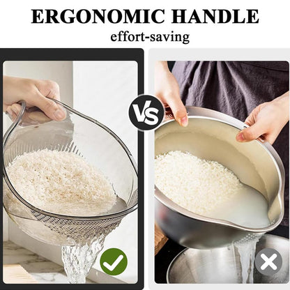 【🔥3+1 zdarma】🥣Miska na mytí rýže s rukojetí: bezpečné uchopení a dokonalé prosévání!