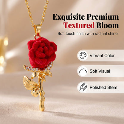 🌹Elegantní náhrdelník s přívěskem ve tvaru červené růže