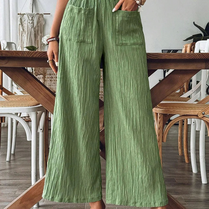 【S-2XL】🌿Dámské pohodlné, jednobarevné kalhoty volného střihu