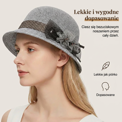 🌸👒Letní dámský klobouk s pletenými květinami, skládací