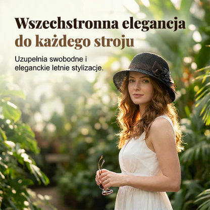 🌸👒Letní dámský klobouk s pletenými květinami, skládací