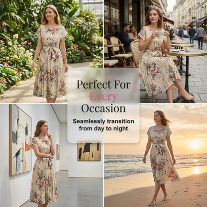 【S-XL】🌺Dámské midi šaty s květinovým vzorem a volány