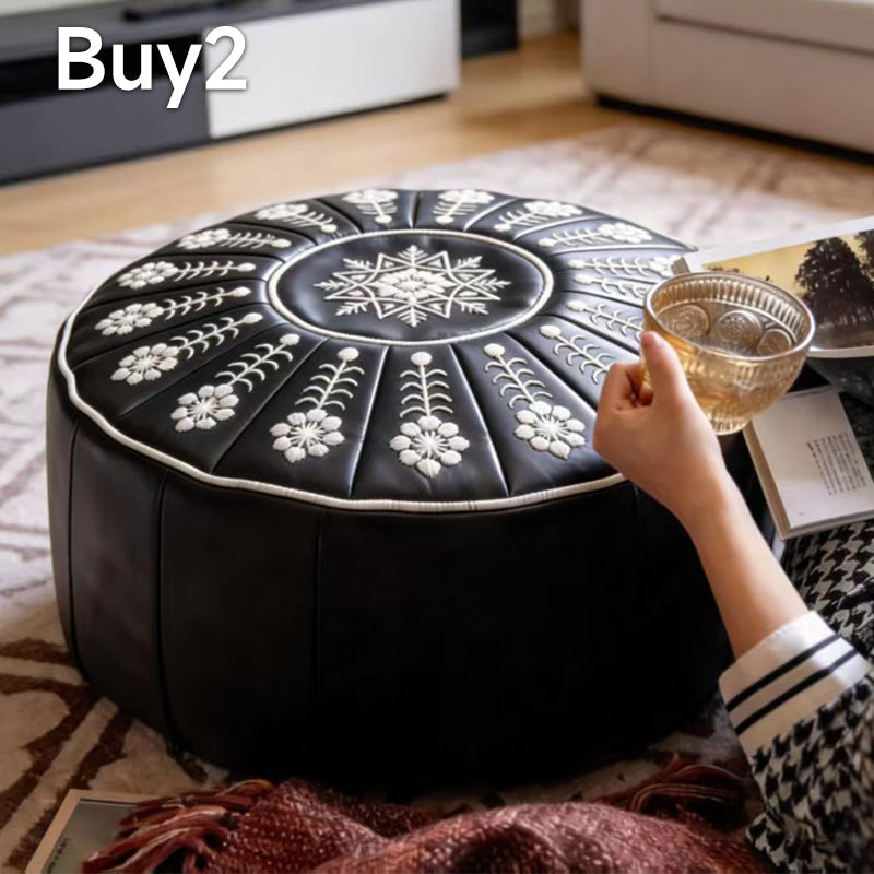 🏡Vysokokvalitní, z luxusní kůže vyrobená, univerzální, kulatá úložná sedačka