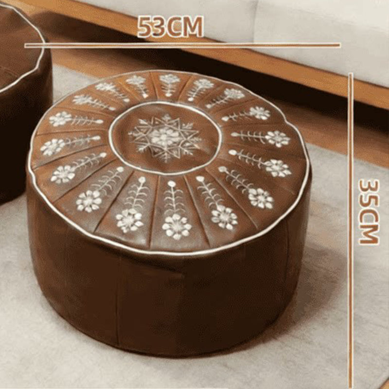 🏡Vysokokvalitní, z luxusní kůže vyrobená, univerzální, kulatá úložná sedačka