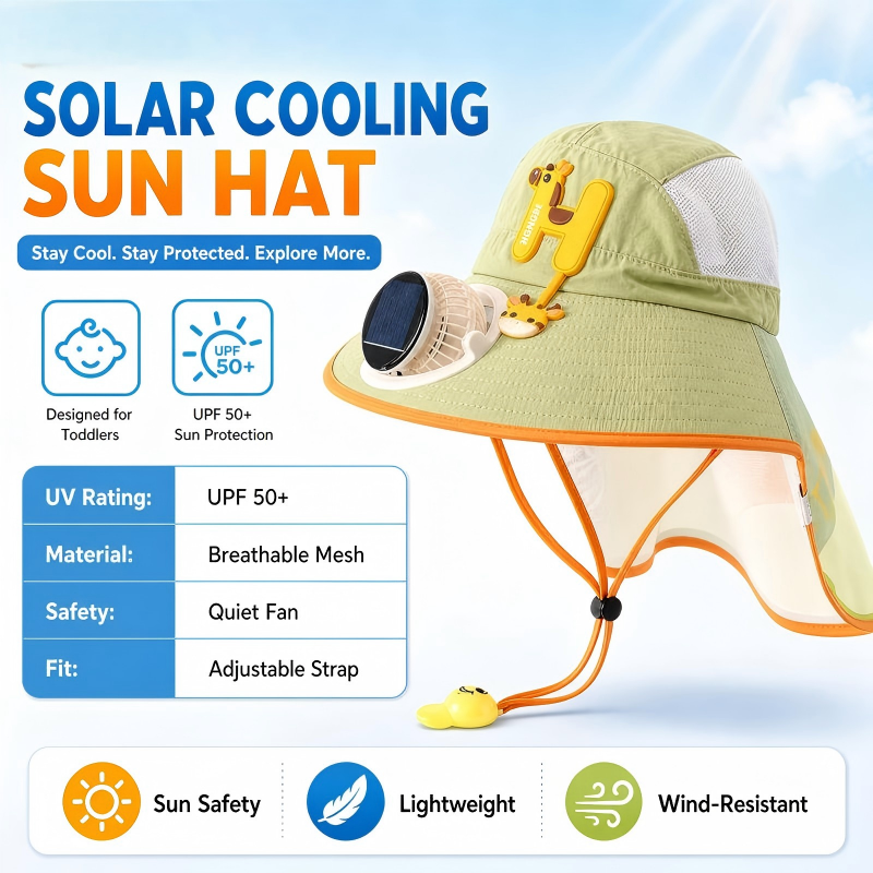🌞Sluneční čepice s vestavěným ventilátorem
