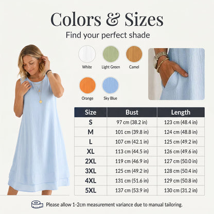 【S-5XL】👗Dámské letní bezrukávové vrstvené šaty
