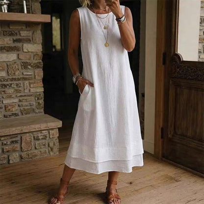 【S-5XL】👗Dámské letní bezrukávové vrstvené šaty