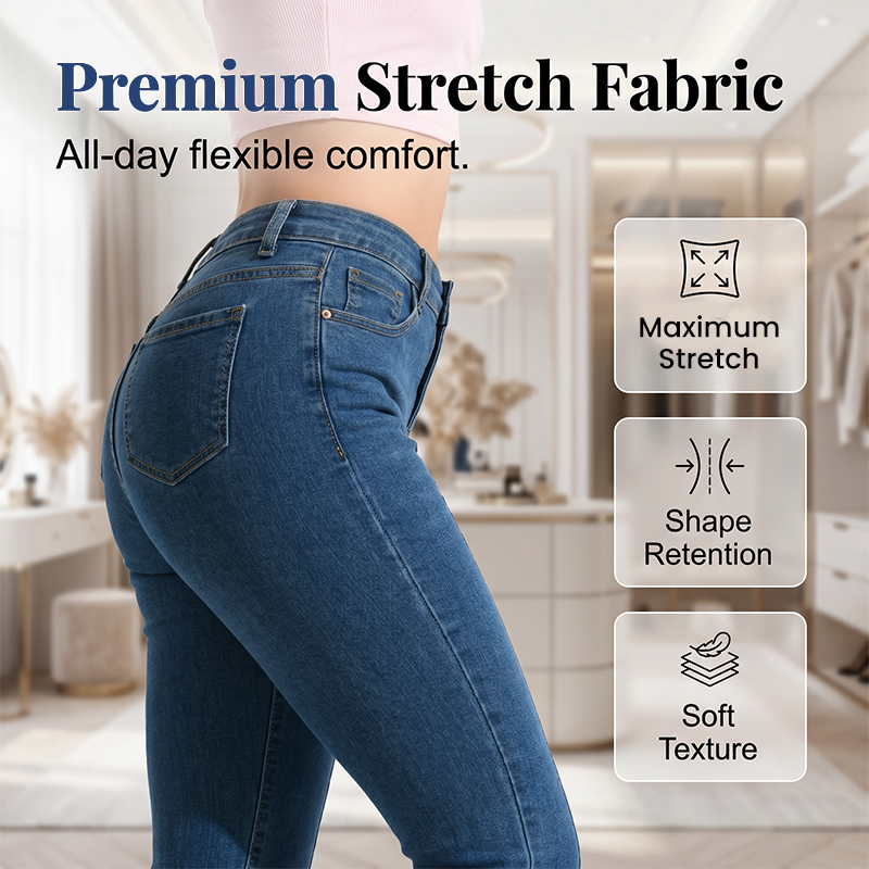 【S-2XL】👖Dámské klasické strečové džíny se zúženým střihem a rozšířenými nohavicemi