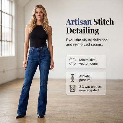【S-2XL】👖Dámské klasické strečové džíny se zúženým střihem a rozšířenými nohavicemi