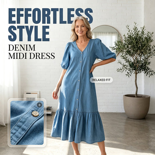 【M-3XL】👗Dámské šaty s výstřihem do V a krátkými rukávy