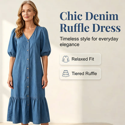 【M-3XL】👗Dámské šaty s výstřihem do V a krátkými rukávy