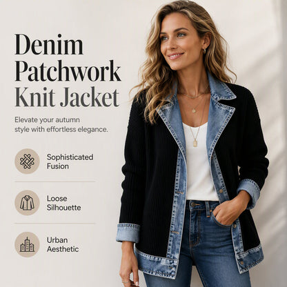 【S-3XL】🧥Dámský žebrovaný pletený kabát v kombinaci s elegantními džínami