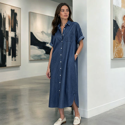 【S-4XL】👗Džíny volného střihu s výstřihem na knoflíky