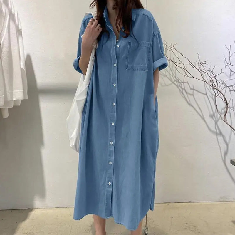 【S-4XL】👗Džíny volného střihu s výstřihem na knoflíky
