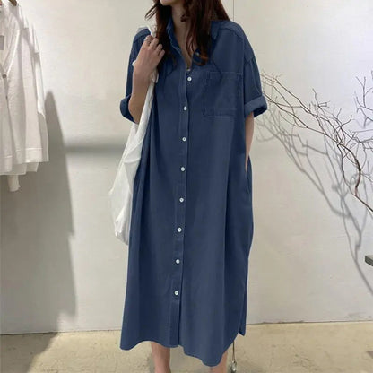 【S-4XL】👗Džíny volného střihu s výstřihem na knoflíky
