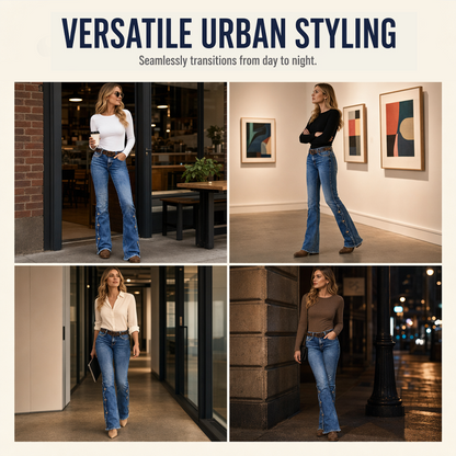 【S-2XL】👖Dámské kalhoty s vysokým pasem a rozšiřujícími se nohavicemi