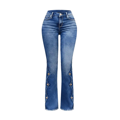 【S-2XL】👖Dámské kalhoty s vysokým pasem a rozšiřujícími se nohavicemi