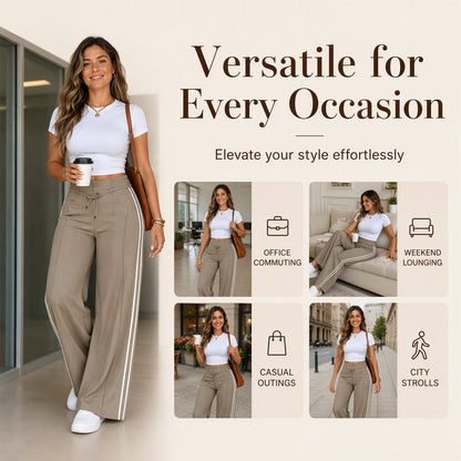 【S-2XL】👖Dámské kalhoty se širokými nohavicemi a stahovací šňůrkou